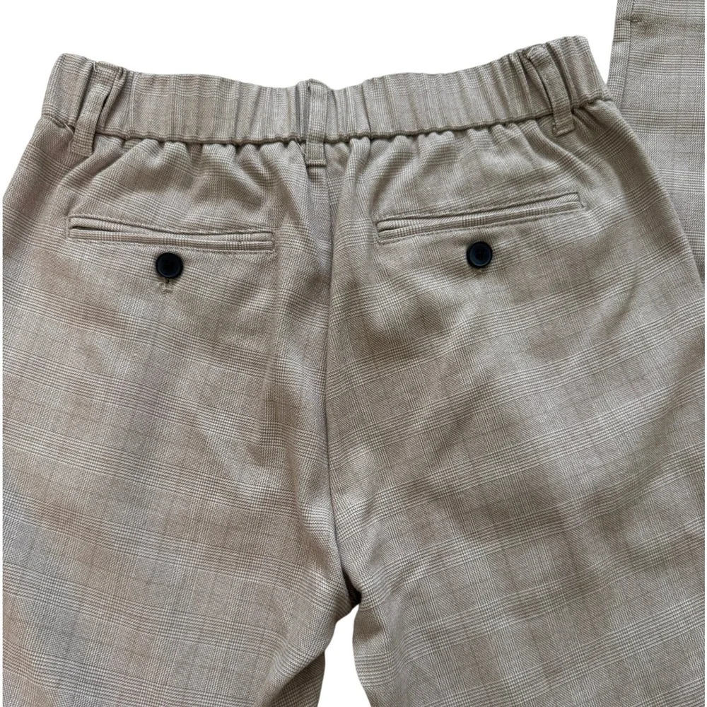 Denim & Flower Ricky Singh AMS Pant Tan Glen Plaid Men's Slim Fit Trousers S